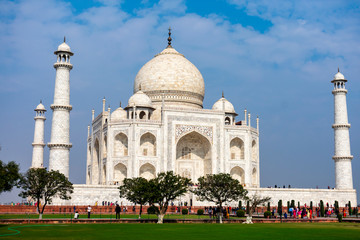 Fototapeta na wymiar India, Agra - January 7 2020 - The Taj Mahal in Agra