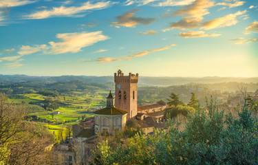 San Miniato bell tower of the cathedral. Pisa, Tuscany Italy Europe.