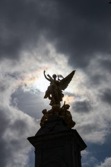 Nike Goddess of Victory Statue on the Victoria Monument Memorial outside Buckingham Palace, London