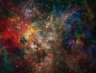 Fototapeta na wymiar Galactic Space. Colorful stars in Universe