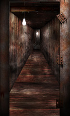 Fototapeta na wymiar Scary corridor