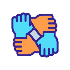 mutual aid icon vector. Thin line sign. Isolated contour symbol illustration