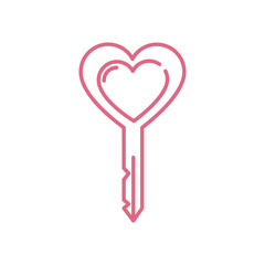 Heart key design of love passion romantic valentines day wedding decoration and marriage theme Vector illustration
