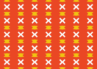 Seamless geometric pattern design illustration. Background texture. In red, yellow, white colors.