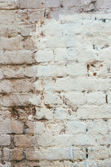 old white almost ruined brick wall texture