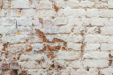 old white almost ruined brick wall texture