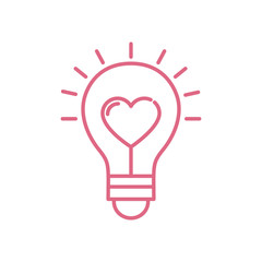 Heart inside light bulb design of love passion romantic valentines day wedding decoration and marriage theme Vector illustration
