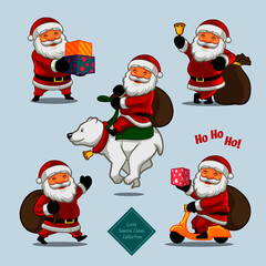 Cute Santa claus characters collection 