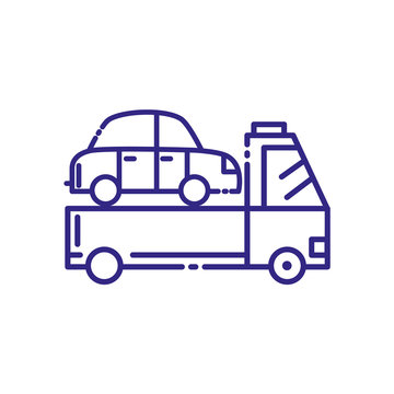Car over truck design, Transportation vehicle transport wheel speed traffic road and travel theme Vector illustration