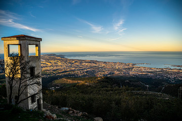mirador, ciudad, mar y torre