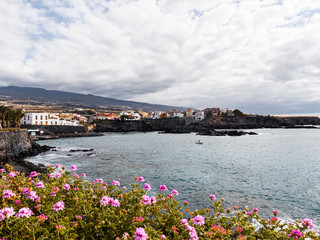 Picture of the landscape of Tenerife, the Canary Islands . Ocean, cliffs, beach, mountains, volcano.