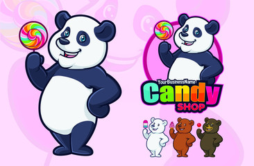Panda mascot design for your business or logo with optional bears and polar bear