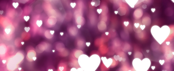 defocused background with heart lights