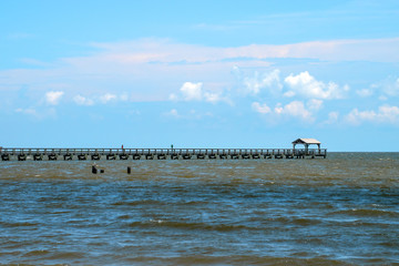 Peaceful and tranquil scene at the ocean in Missouri on a calm summer dayl