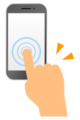 Fototapeta premium スマホをタップする