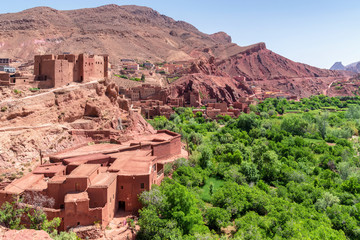Small village in Atlas Mountains of Morocco in North Africa