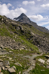 the characteristic pyramidal shape of Pizzo Scalino. Sondrio - Italy