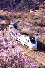 China Train Crosses Beijing's Juyong Mountain