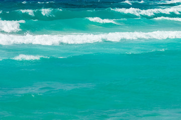 beautiful beach with waves in the nature of the background