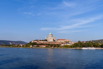 Fototapeta na wymiar Basilica of the Blessed Virgin Mary at Esztergom by the River Da