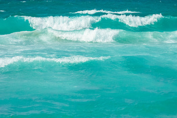 beautiful beach with waves in the nature of the background
