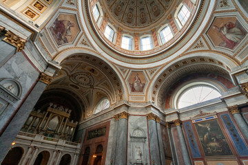 Interior of the Esztergom Basilica in Esztergom, Hungary