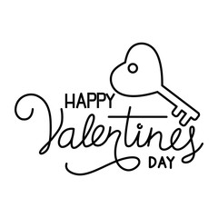 happy valentines day label on white background vector illustration design