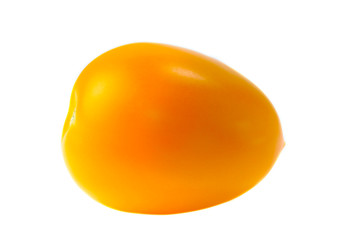 Closeup photo of only tomato isolated on white background.