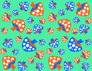 seamless pattern with colorful mashroom