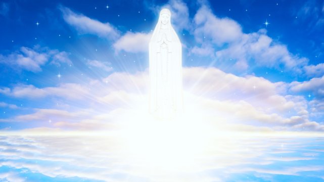 Mary on Cloud and sky , Blessed Virgin Mary 