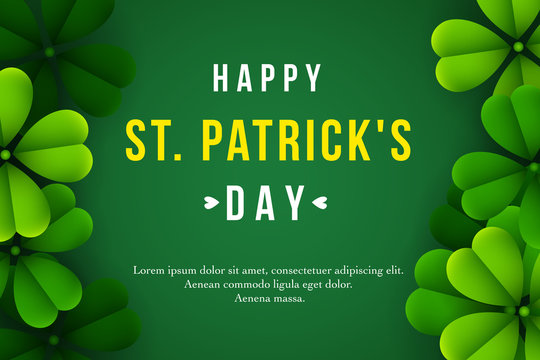 Happy St. Patrick's Day background with clover leaves