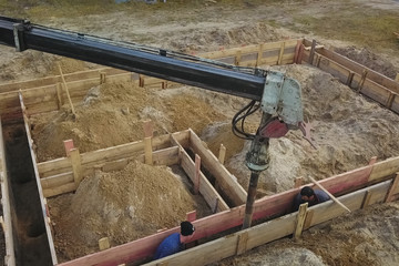 foundation of the house. Building a house, digging the foundatio