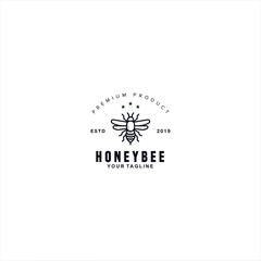Honey Bee Logo Design Vector Illustration Template Idea