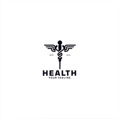 Asclepius Logo design template idea
