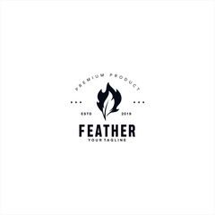 Feather Logo Design Vector Illustration Template Idea