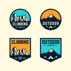 Mountain logo badge set. Adventure outdoor logo