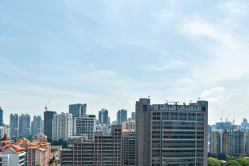 Fototapeta na wymiar City view of the core of Singapore 