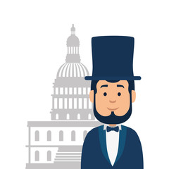 Usa president man and capitol design, United states america independence nation us country and national theme Vector illustration