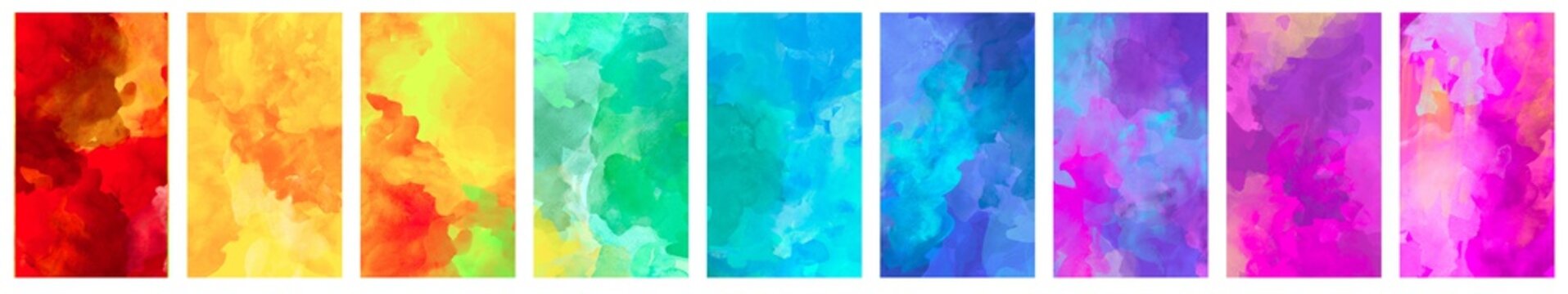 Big set of bright colorful watercolor background for poster, brochure or flyer