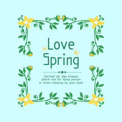 Seamless pattern of leaf and floral frame with modern style, for love spring greeting card concept. Vector