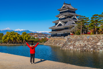 Obraz premium Beautiful Autumn of Matsumo Castle,Nagano,Japan