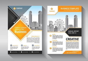 Business abstract vector template. Brochure design, cover modern layout, annual report, poster, flyer in A4 with colorful triangles, geometric shapes for tech, science, market with light background