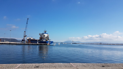Fototapeta premium preveza city port greece in winter sunny day