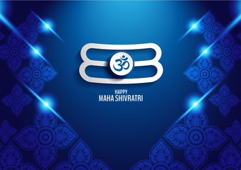 illustration Happy Maha Shivratri of india for traditional Hindu festival, background template, vector EPS10.