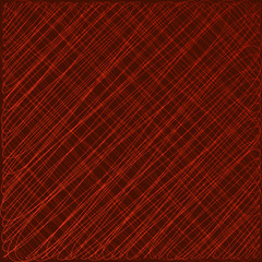 Cross ornament of their red threads and iridescent intersecting fibers.