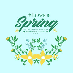 Simple pattern of leaf and flower frame, for antique love spring greeting card wallpaper decor. Vector