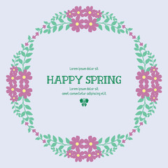 Modern frame design with leaf and flower, for happy spring greeting card design. Vector
