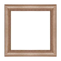The antique metal frame isolated on white background with cliping path included.