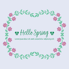 Elegant Shape of happy spring invitation card, with unique leaf and flower frame. Vector