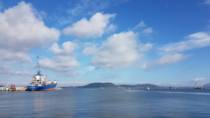 Fototapeta premium preveza city port greece in winter sunny day